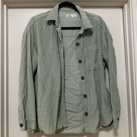 Hollister Jackets & Blazers - HOLLISTER CORDUROY LIGHT GREEN JACKET